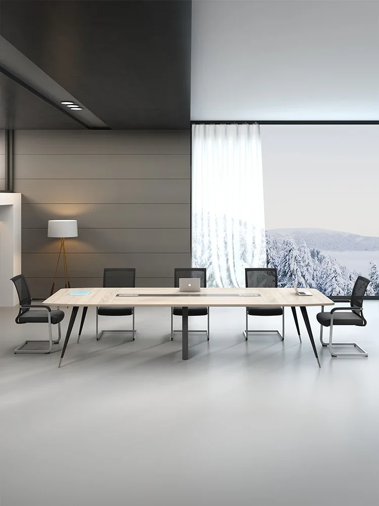 Simple modern conference table long office small long training table negotiation table and chair combination office