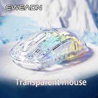 EWEADN Q8 Wireless Bluetooth Rechargeable & Silent Mouse, With RGB Backlit, Home Use, Gaming Mouses Transparent, For Win/Mac