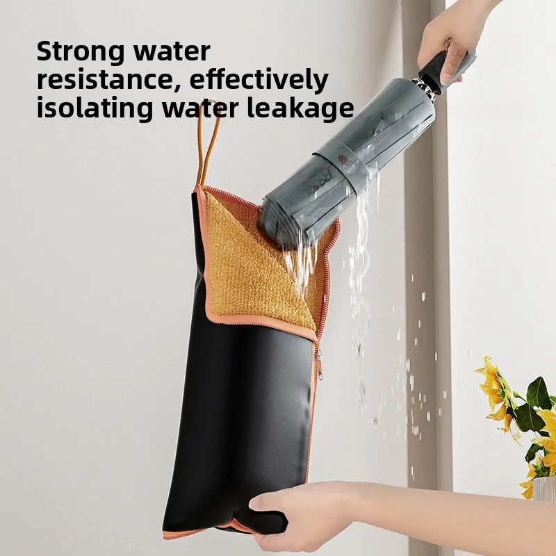 1pcs Multi-functional Umbrella Storage Bag Foldable Umbrella Water-absorbent Pouch with Lanyard Waterproof Umbrella Cover