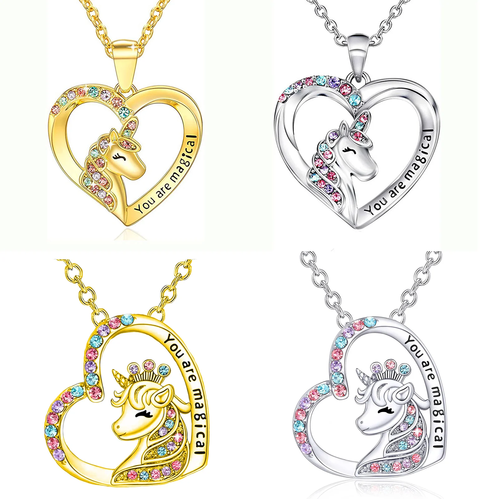 Kids Cute Unicorn Pendant Necklace Delicate Appearance Non-fading for Children Kids Girls Gifts