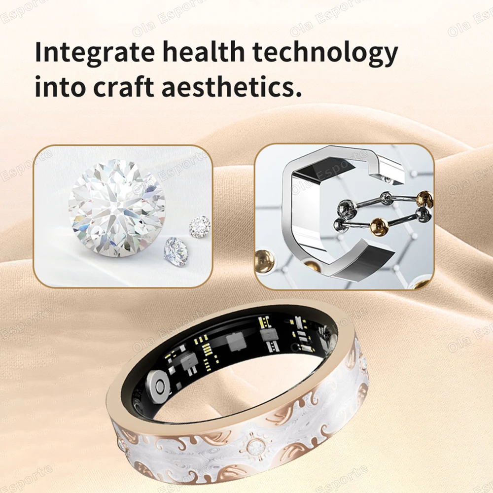 New Fashion Diamond Smart Ring Women With Box Waterproof Ring Various Colors Available Sport Health Heart Rate Monitor Ring R10