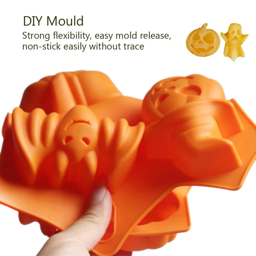 Halloween Silicone Mold  Cake Candy Making Molds Vivid Practical Creative Silicone Pumpkin Cake Mold Baking Tools