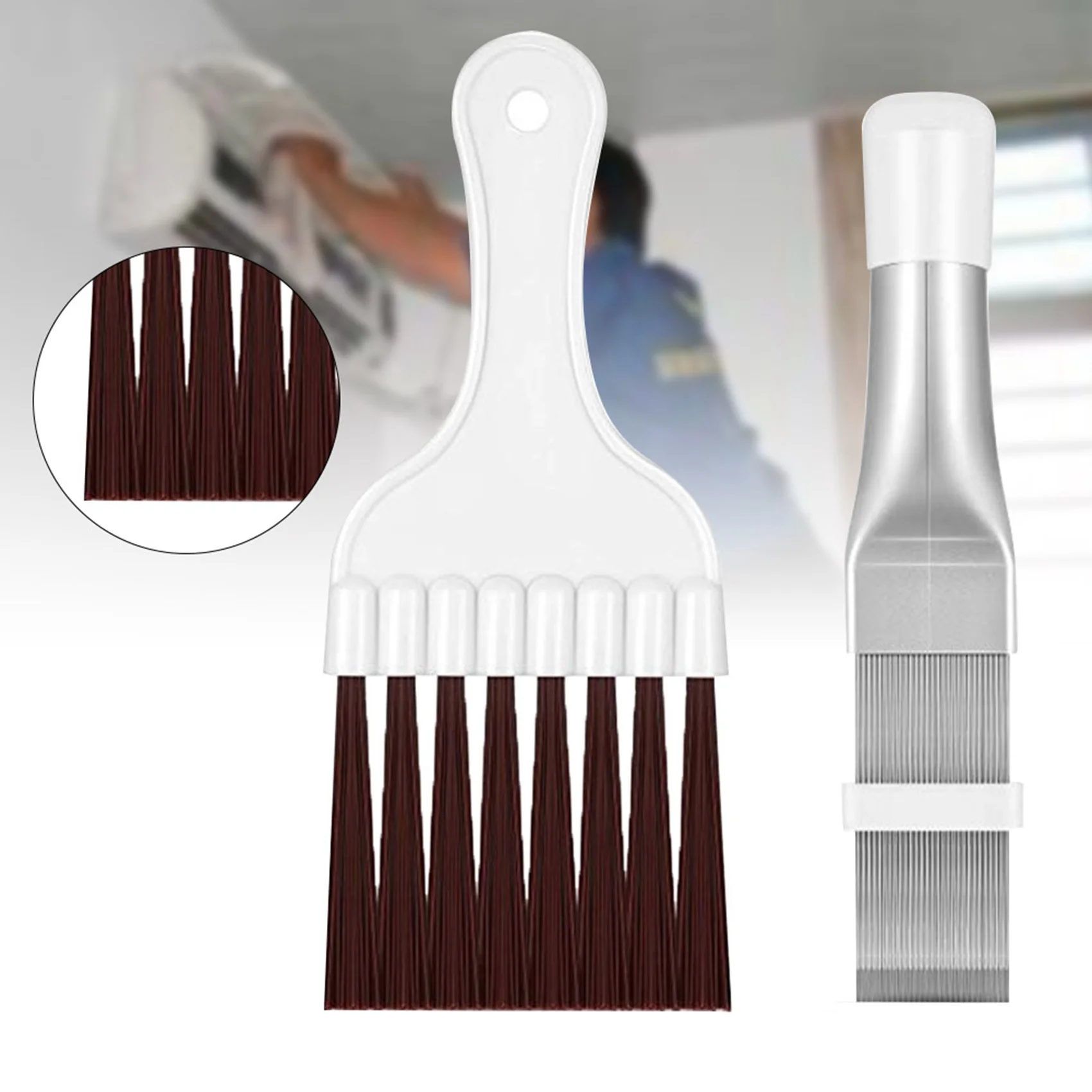 A04G-6Pcs Air Conditioner Manual Cleaning Tool Stainless Steel Fin Comb Radiator Air Conditioner Condenser Cleaning Brush