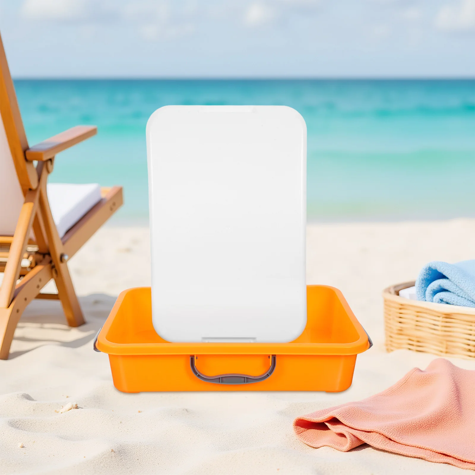 Plateau pour enfants avec couvercle : bac à sable en plastique portable pour le rangement des jeux intérieurs et extérieurs, table Montessori pour enfants, boîte à sable pour tout-petits, jeu de sable