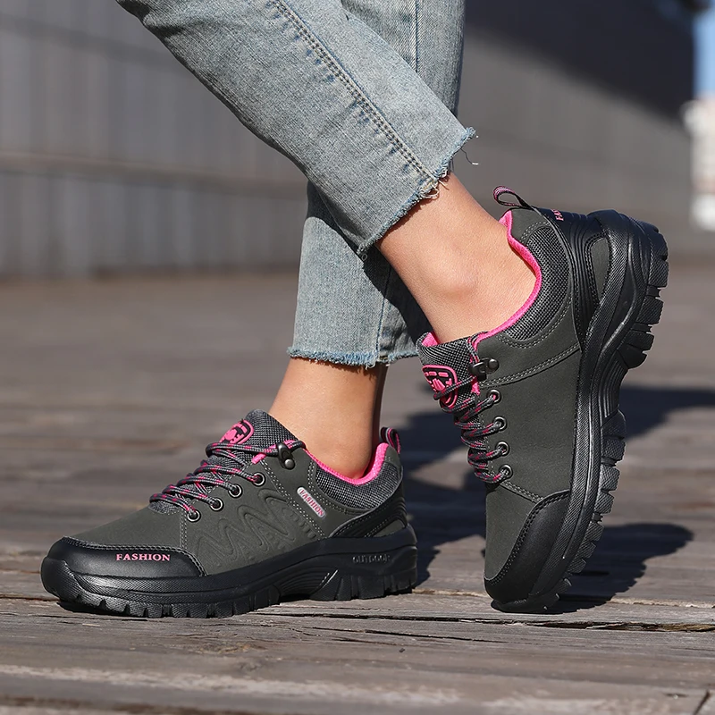 Women's Outdoor Hiking Shoes Non-slip Wear-resistant Breathable Trekking Shoes Lightweight Casual Sneakers for Camping Climbing