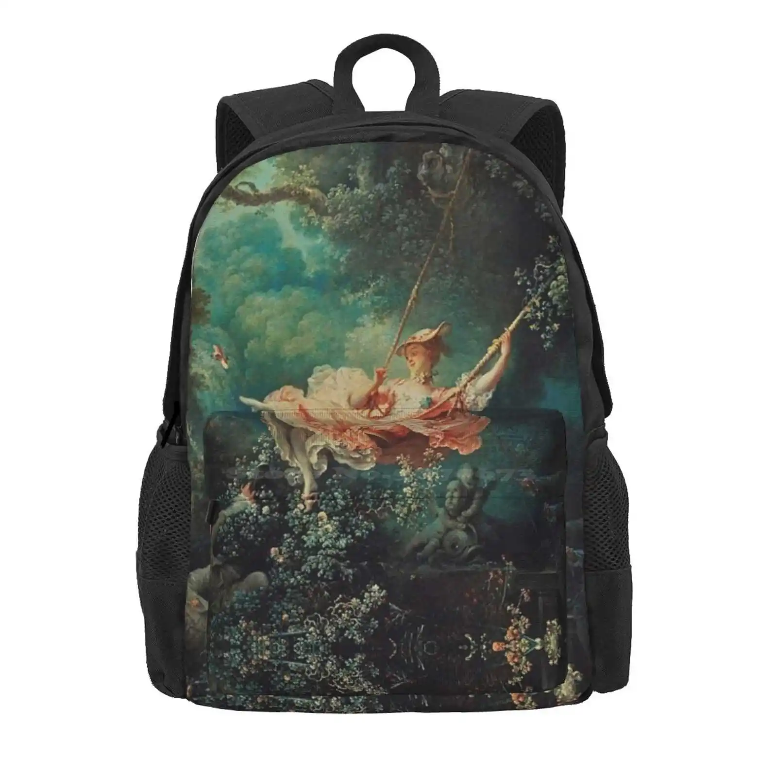 The Swing By Jean-Honoré Fragonard Hot Sale Schoolbag Backpack Fashion Bags Renaissance Aesthetic Ethereal Love Girl Animal