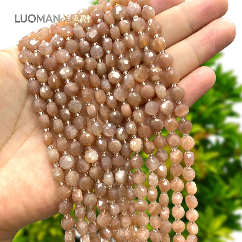 Großhandel 8mm Facettierte Rondell Naturstein Sonnenstein Zwischenperlen für Schmuckherstellung DIY Armbänder Anhänger Zubehör 15'' – Detail 2
