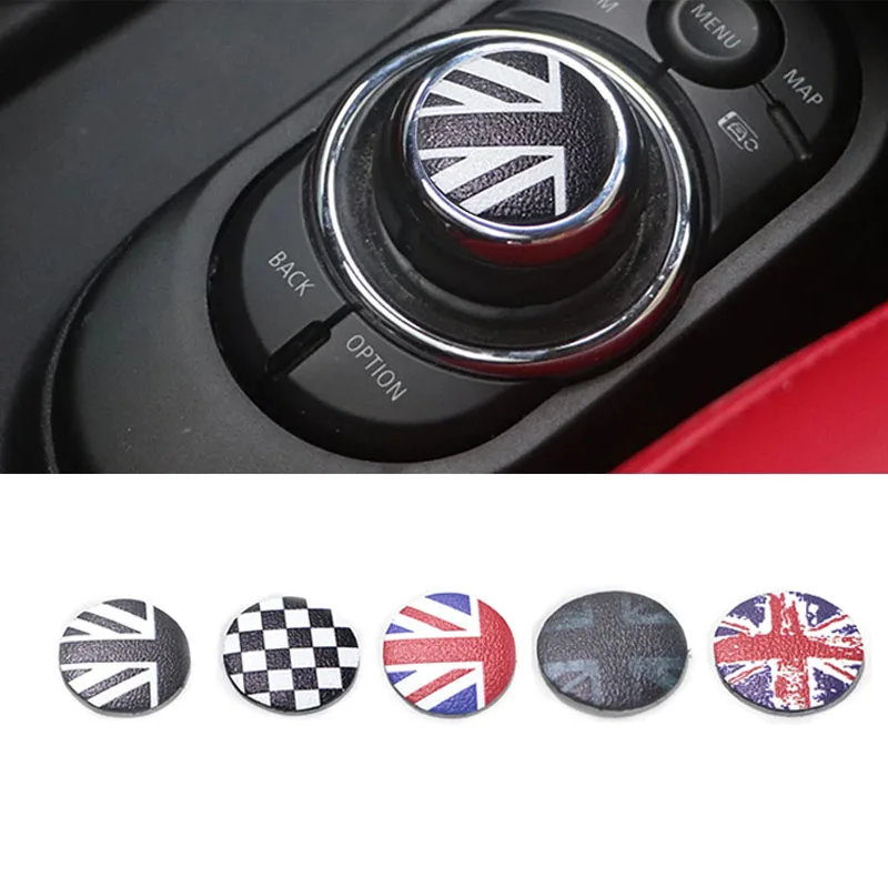 Suitable For BMW Mini F55 F56 Car Central Control Panel Multimedia Button Cover Knob Sticker Decorative Interior Accessories.