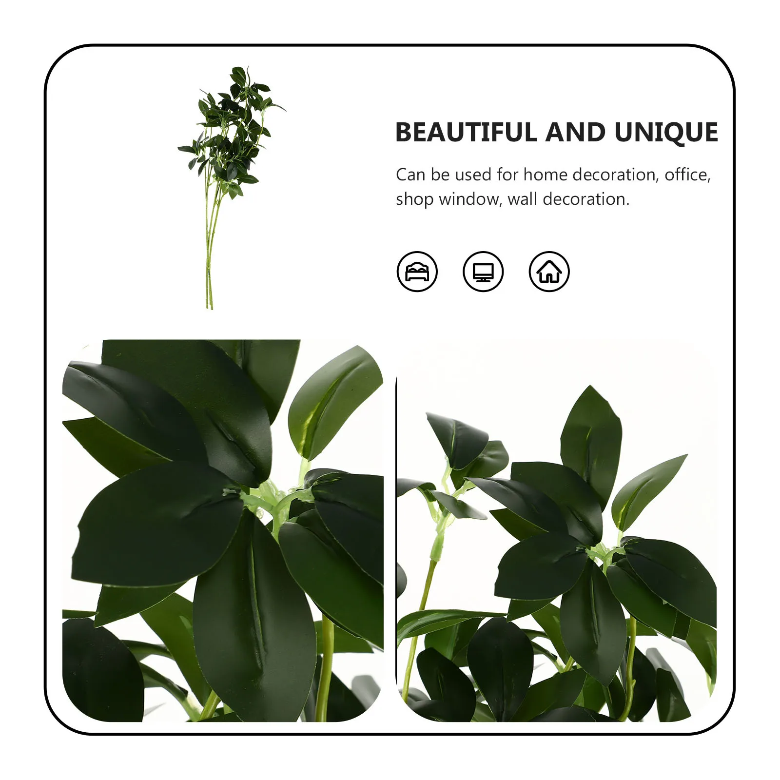 

3Pcs Artificial Leaf Bundles Simulated Plant Adorn Home Office Wedding Scene Living Room Decor Realistic Fine Texture