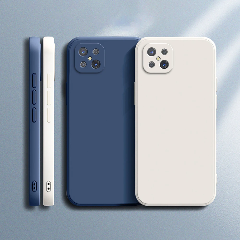 

Original Soft Case for OPPO A92S Lens Protection Thin Square Liquid Silicone OPPOA92S 5G Luxury High Qualtiy Classic Cover Funda