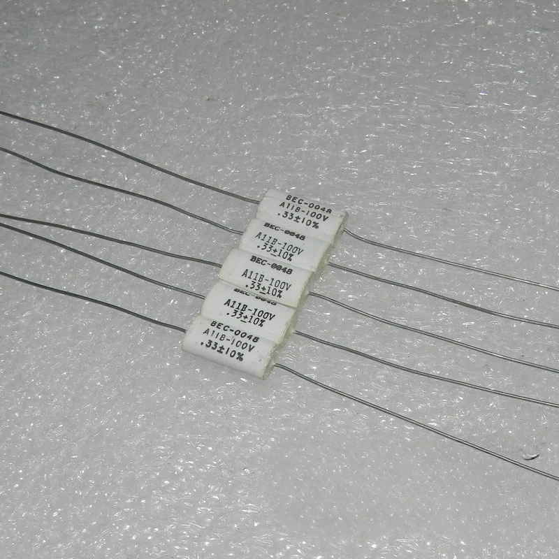 

50PCS/LOT BISHOP BEC 100V 0.33UF A11B334K Axial Coupling Thin Film Capacitance