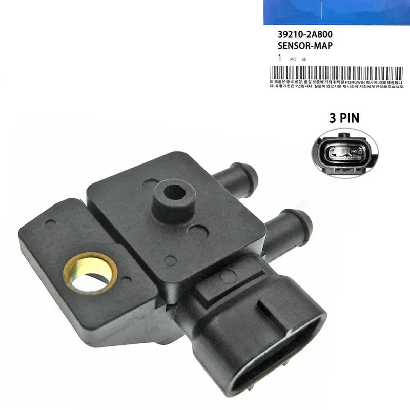 39210-2A800 392102A800 DPF Exhaust Differential Pressure Sensor for Hyundai I30 Ix35 Santa Fe KIA Rio Soul Sportage