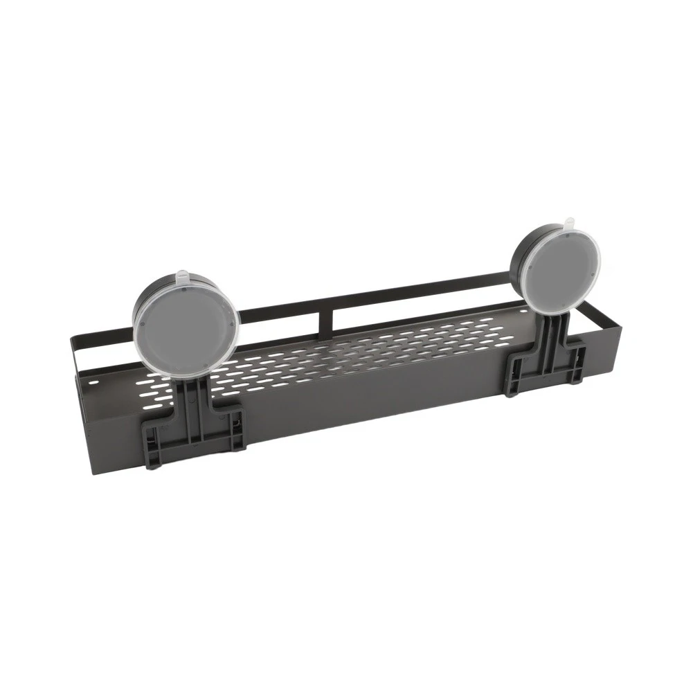 Bathroom Shower Shelf Aluminum Organizer with Upgraded Suction Cups Towel Bar and Hooks Easy Installation No Drilling