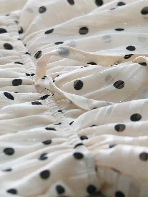 

Ele Long Sve V-Ne Polka Dot Dr Papaya Milk Spring Collection Midi Skirt Busin Casual Wear for Middle-Aged Women