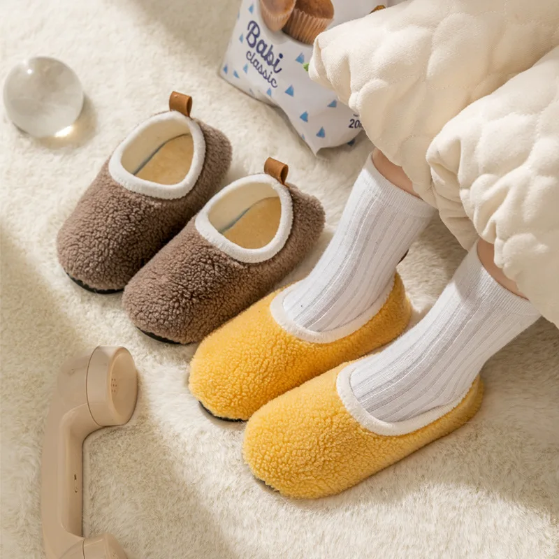 Kids Home Slippers Indoor Soft Sole Anti Slip Children Flats Comfort Warm Cotton Shoes Boys Girls Lightweight Floor Shoes 슬리퍼