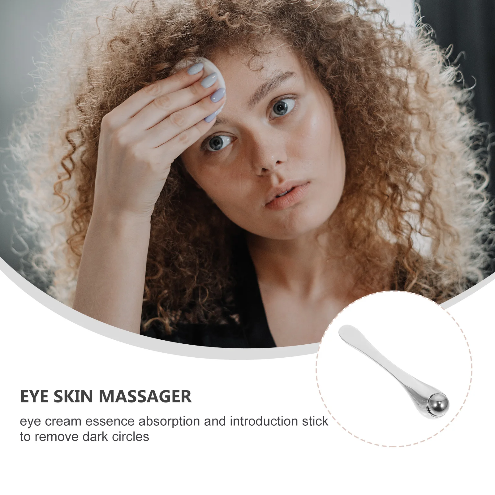 

1pc Eye Massager For Dark Circles Puffiness Facial Roller Reduce Fine Lines Portable Beauty Skin Care Tool For Travel Gift