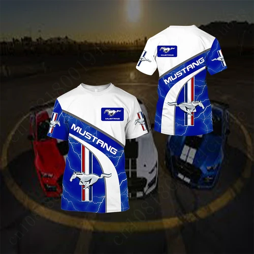 남녀공용 머스탱 오버사이즈 티셔츠, 하라주쿠 반팔, 애니메이션 티셔츠, 통기성 티 탑, 캐주얼 티셔츠, 유니섹스 의류 