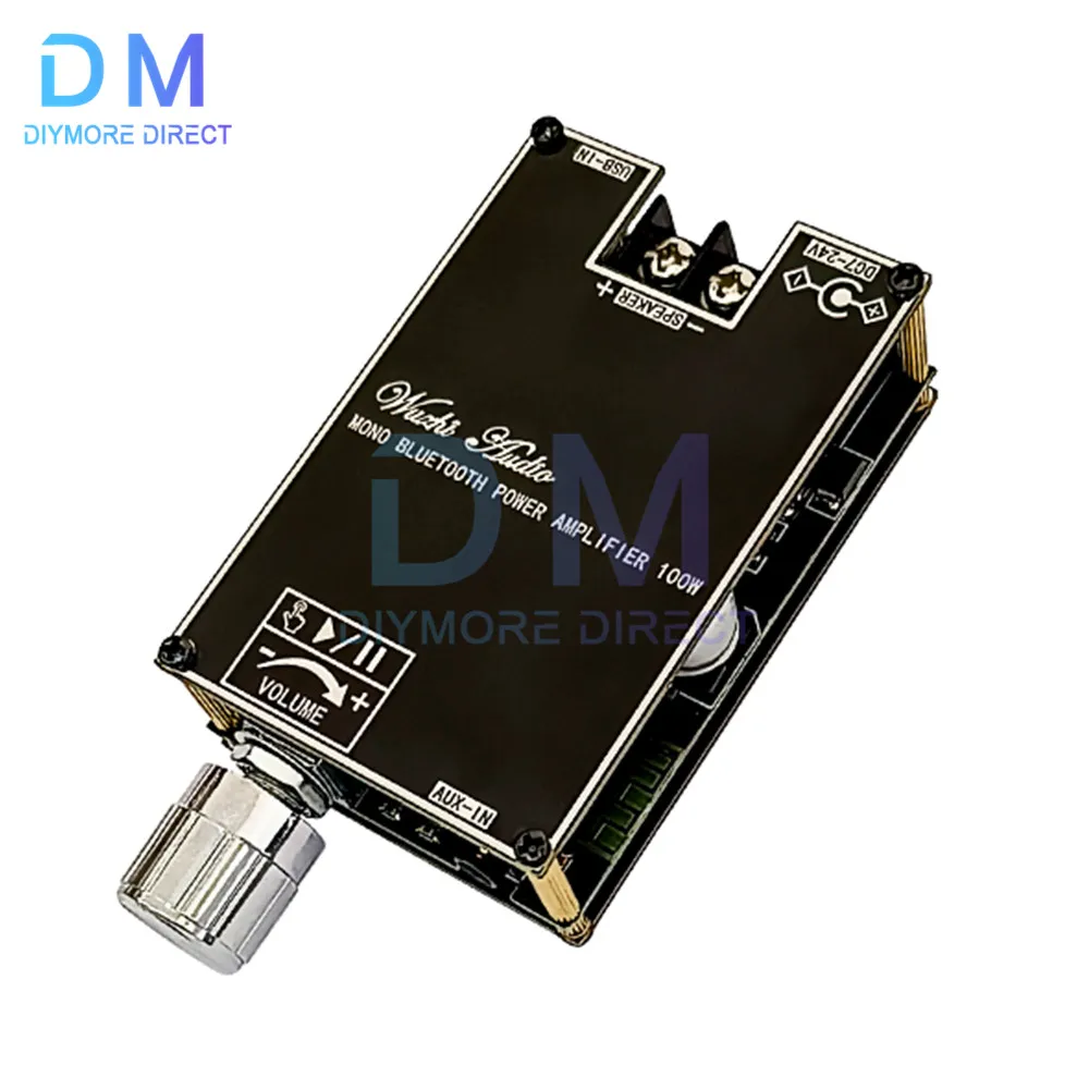 100W Bluetooth 5.0 Power Amplifier Board TPA3116 Digital Audio HiFi Stereo Mono Channel Class D AMP for Speakers DC7-24V