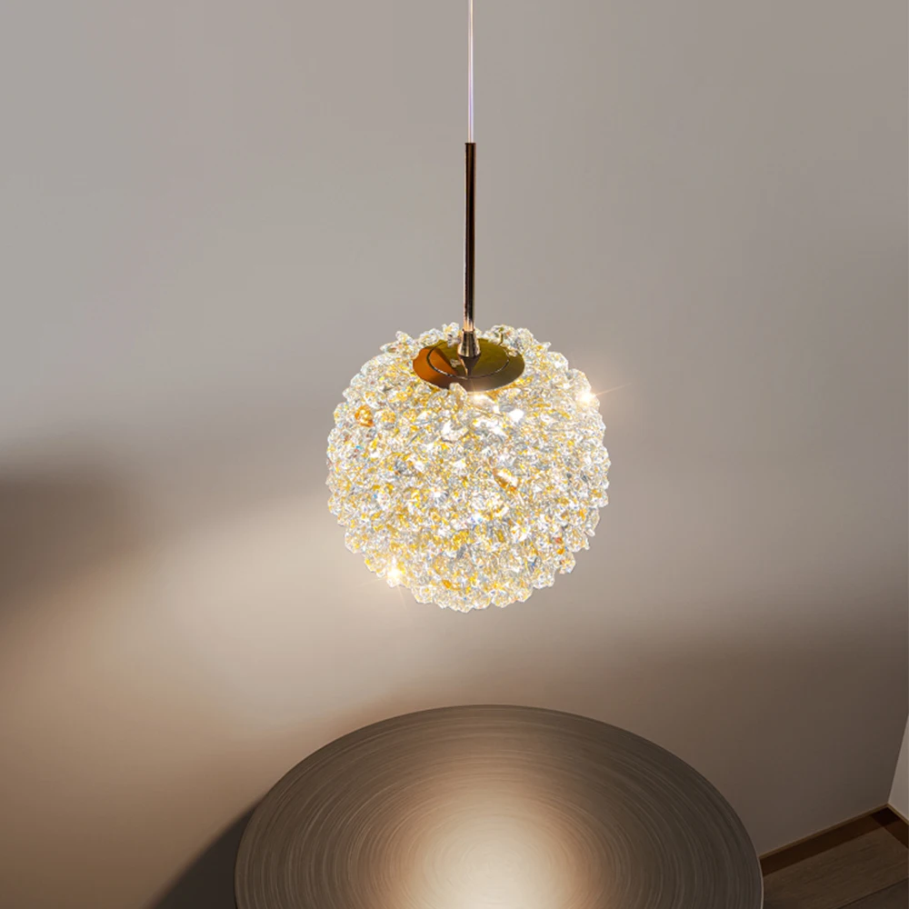 

Crystal Lampshade Pendant Lights Kitchen Island Dining Room Bedside Chandelier Lighting Living Room Home Decoration