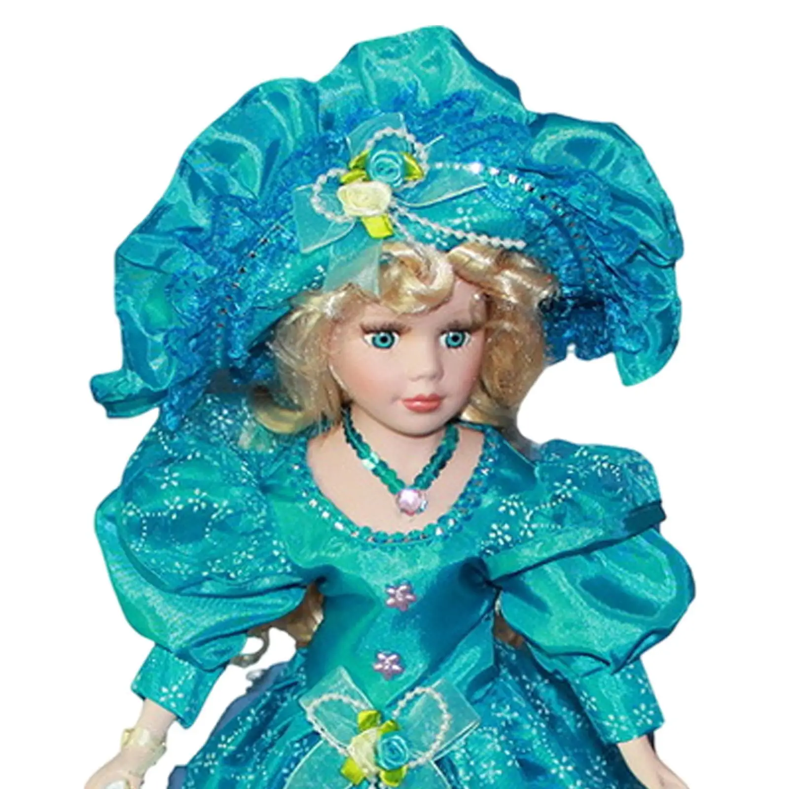 Miniature Porcelain Woman Doll 40cm Traditional Ceramic Figurine Art Toy for Home Ornament Display
