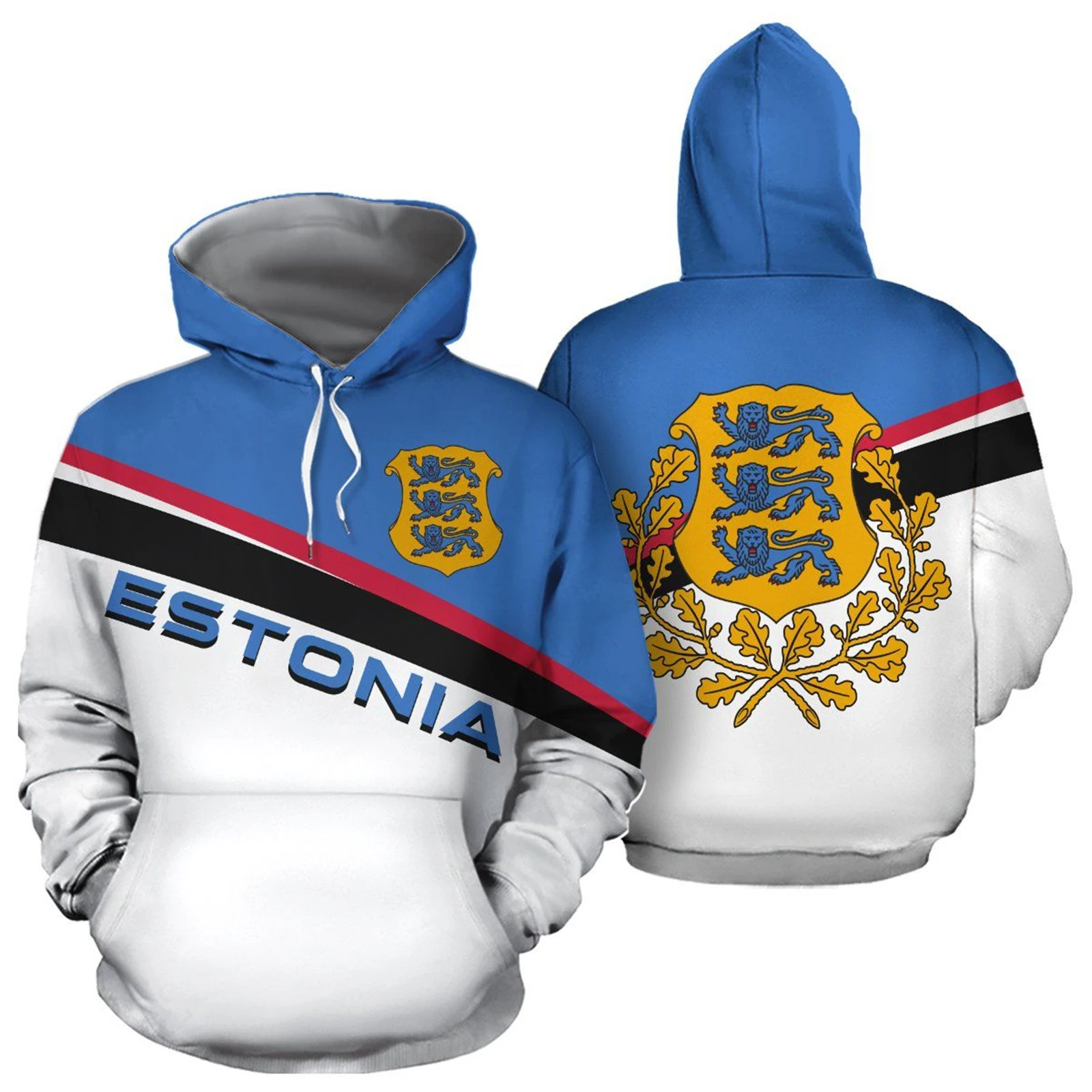 HX Fashion Mens Hoodies Estonia Irish Andorra Sweatshirts National Regional Flag Characteristics Printed Coats Pullovers Tops