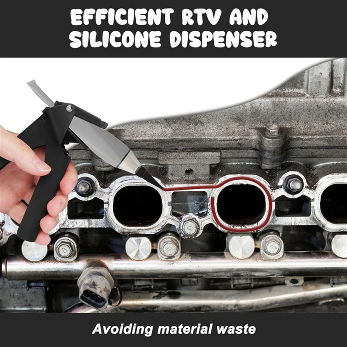Herramienta para apretar tubos Y31A, dispensador de tamaño industrial con agarre de tubo, RTV eficiente y dispensador de silicona, previene residuos de materiales B