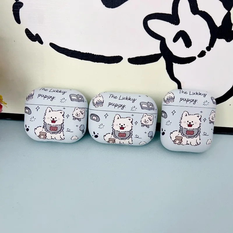 

Cute Cartoon Samoyed Dog Case for AirPods Pro3 AirPods 4 3 2 1 Pro 2 Kawaii Puppy Pattern Wireless Earphone Cover Charging Box
