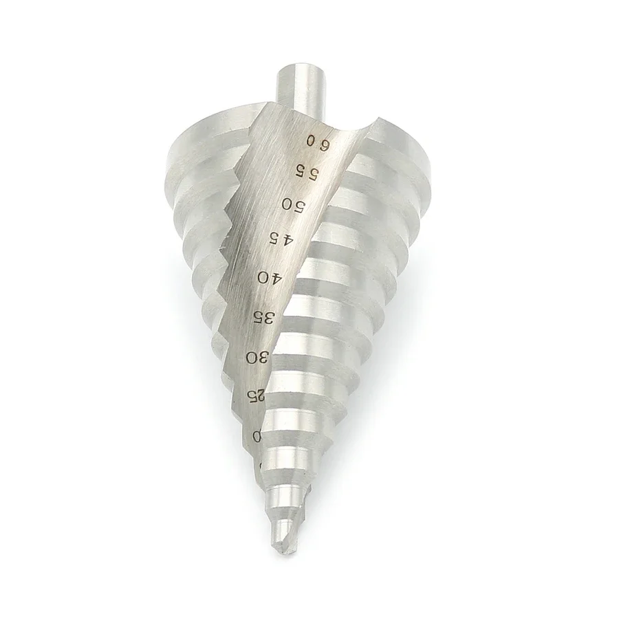 

1Piece High Speed Steel 6–60mm Spiral-Fluted Step Drill Bit Deburring Chamfering and Counterboring Tool For Metal Wood Plasti