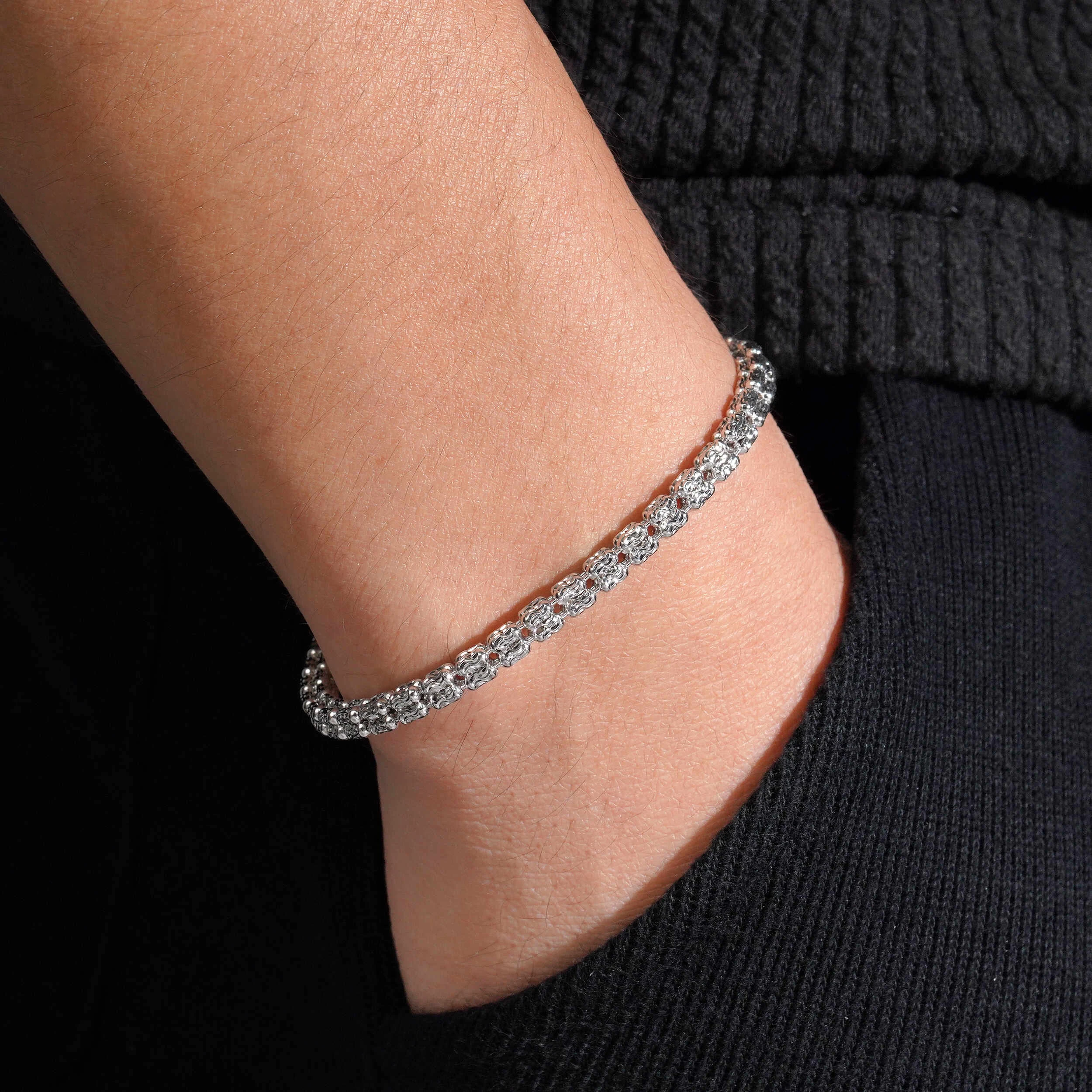 925 Sterling Silver Hip Hop Necklace Hot Selling Jewelry 4mm Moon Ice Chain Fashion Accessory for Men Women