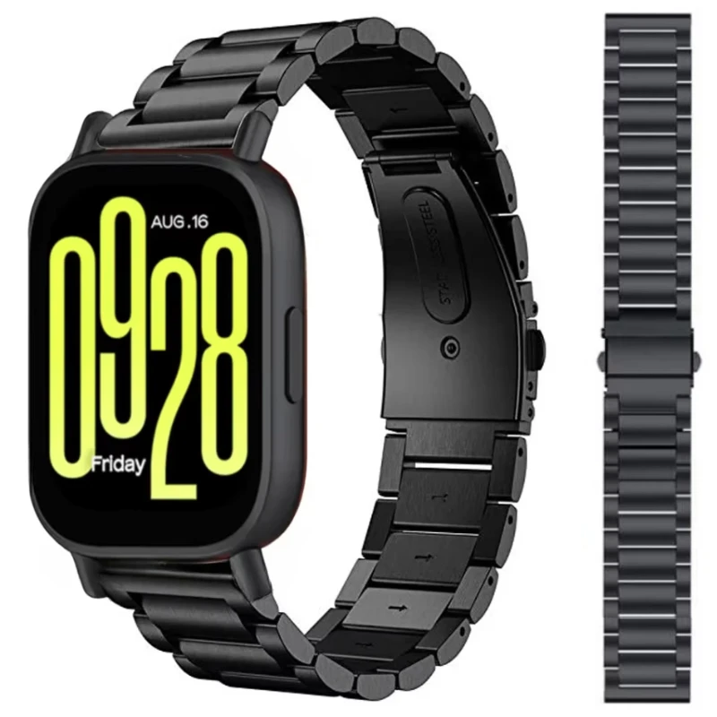 حزام معدني من الفولاذ المقاوم للصدأ لساعة Redmi Watch 5 Lite سوار رياضي قابل للتعديل لساعة Redmi Watch 5 Active حزام حزام الساعة الذكية