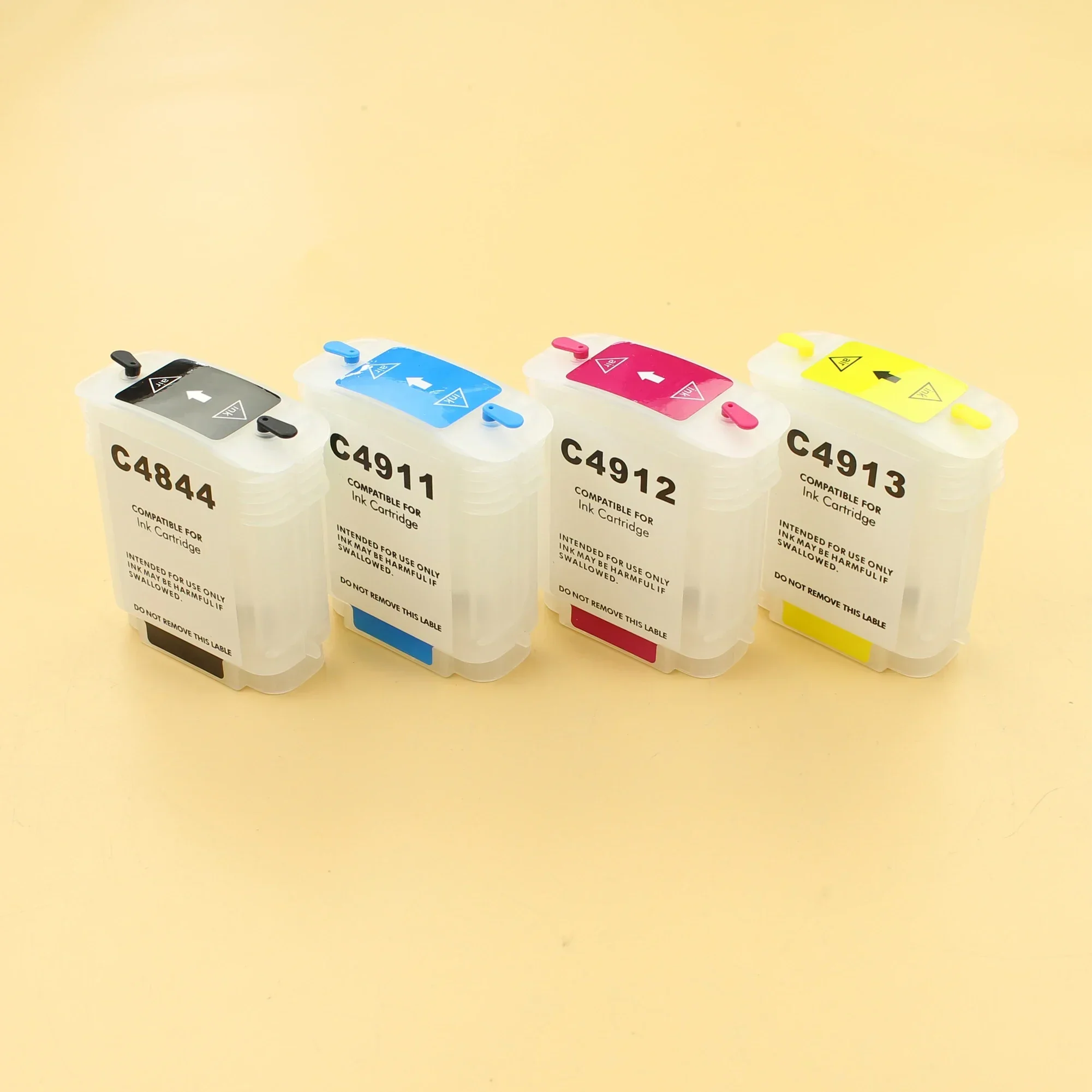 69ml 4 สีเครื่องพิมพ์ตลับหมึกเติมสําหรับ HP 10 82 ตลับหมึกสําหรับ HP Designjet 500 800 หมึกเติมถาวรชิป
