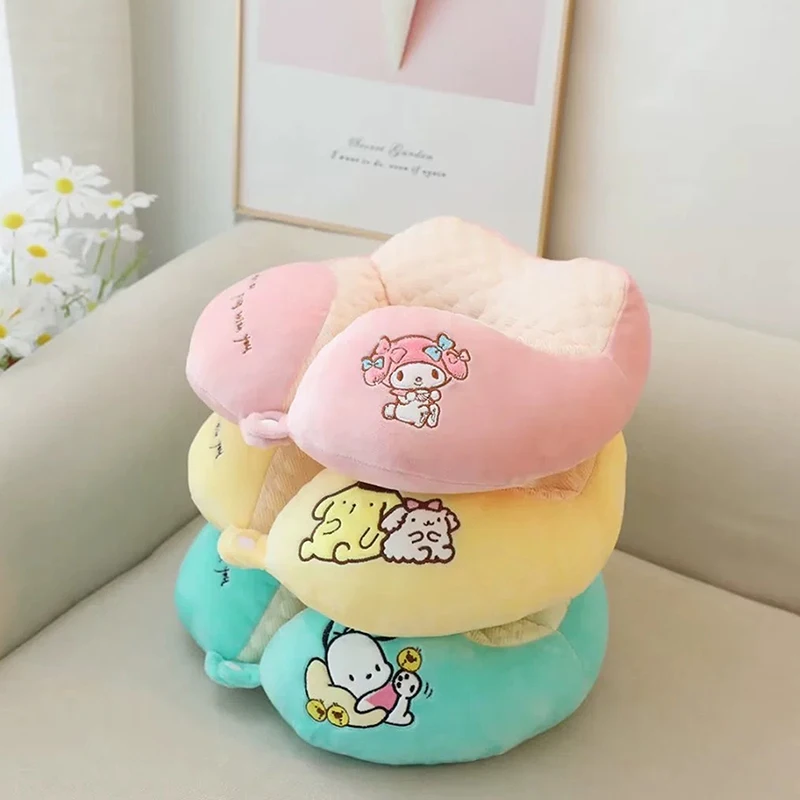 Sanrio Cartoon Anime Cinnamoroll U-Shaped Pillow Lovely Kuromi My Melody Comfortable Travel Pillow Xmas Gifts For Gifts