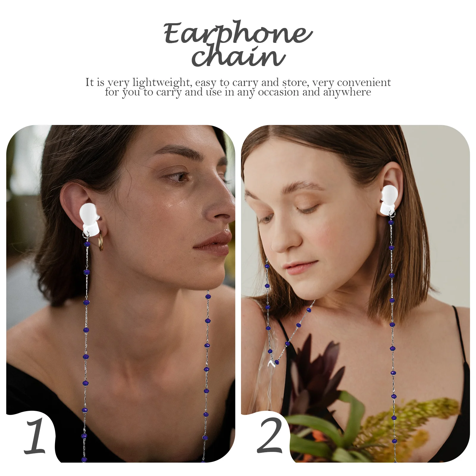 

Earphone Chain Durable Lightweight Running Anti-Lost Sport Headphone Holder Portable Decorative Chain