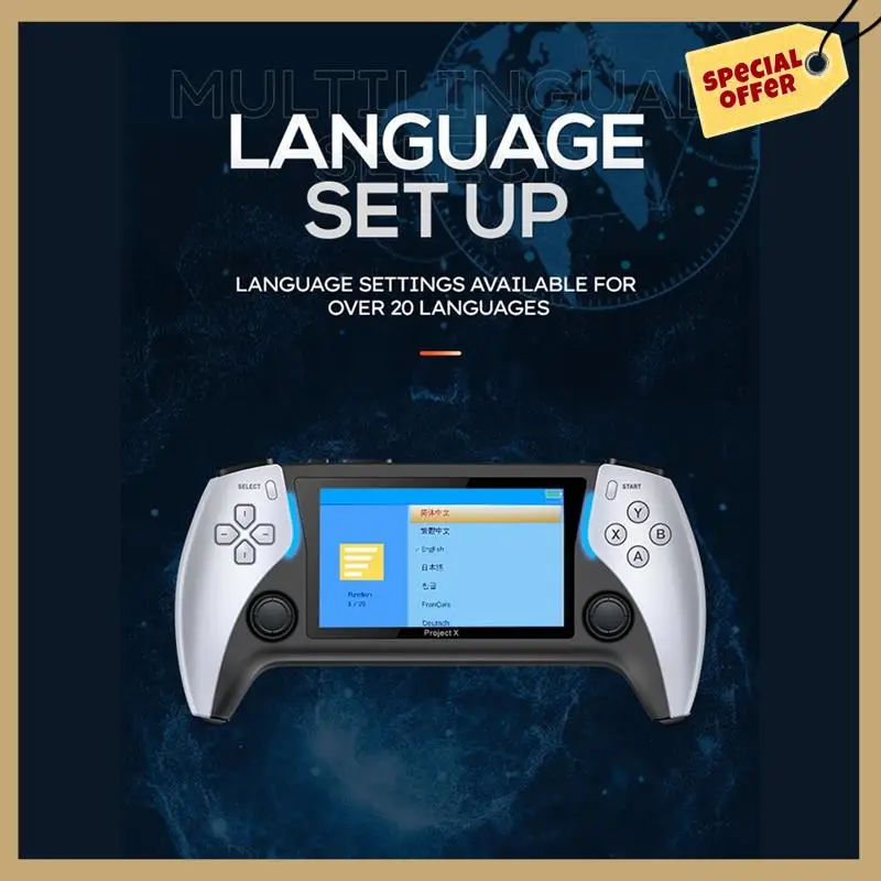 Project X Handheld Game Console 4.3 Inch HD Screen Portable Video Game Console Support Dual Player And Controller Durable