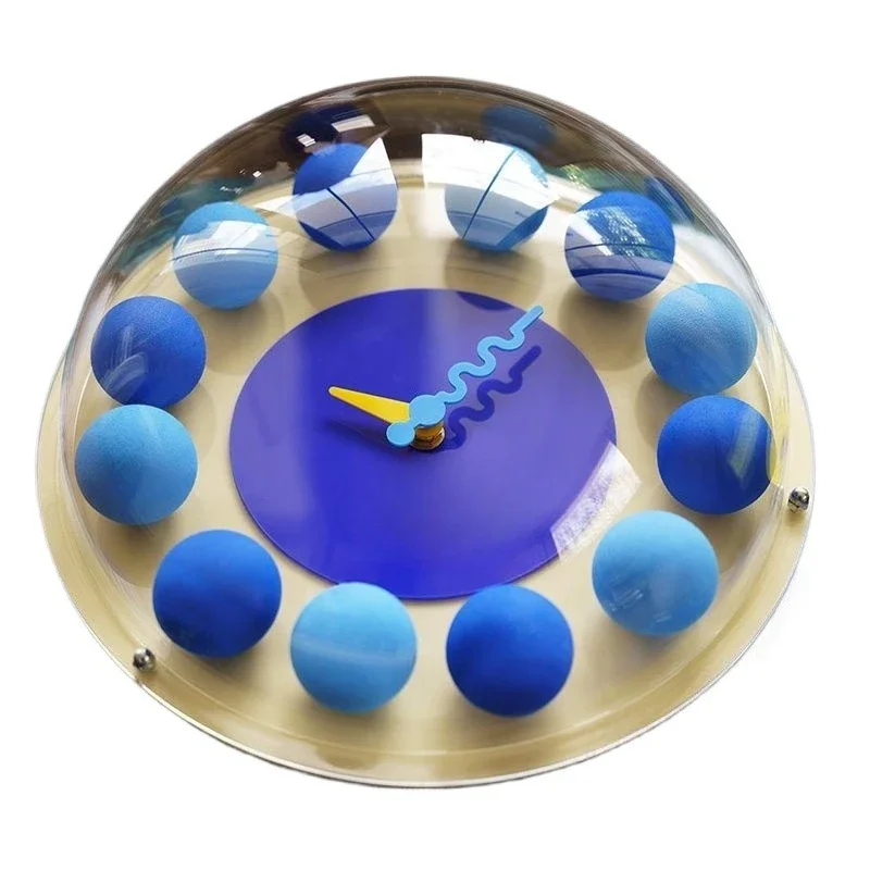 

Dopamine pom-pom Klein blue sphere bubble clock children's room clock wall clock household blue household