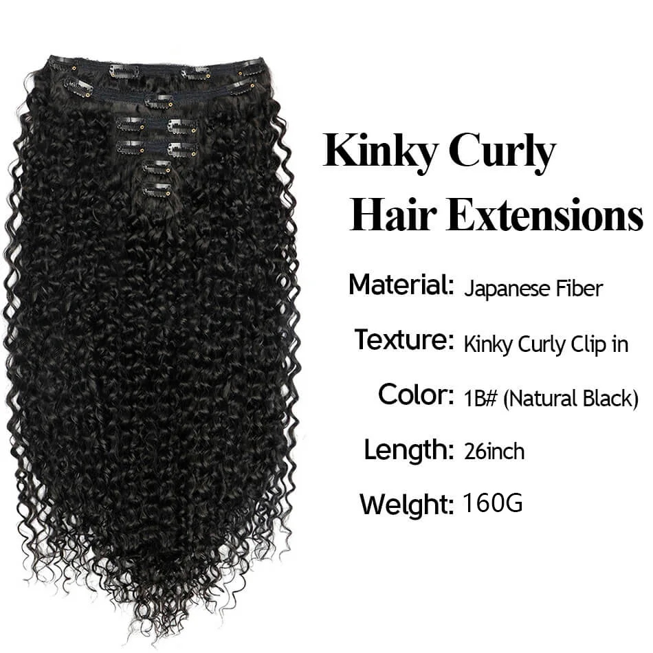 Synthetic Long Wavy Clip In Hair Extensions 6pcs/set Clip In Hair Extensions 20inch Black Brown Blond 200grams Thick Hairpieces
