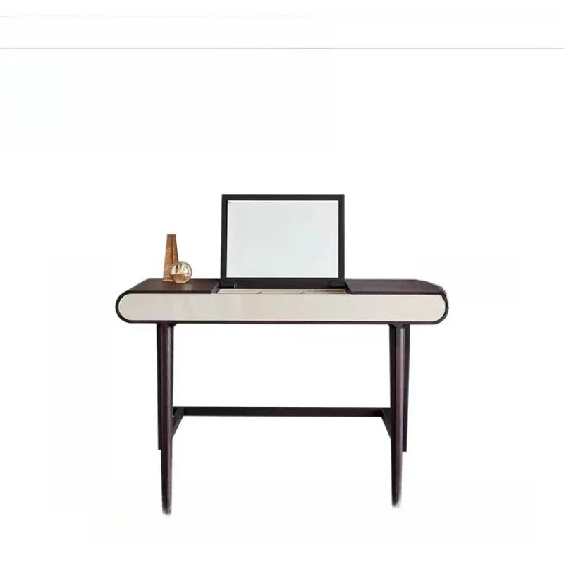 

Italian minimalist dresser, smoky color clamshell type, premium light luxury mini space-saving makeup table, desk integrated