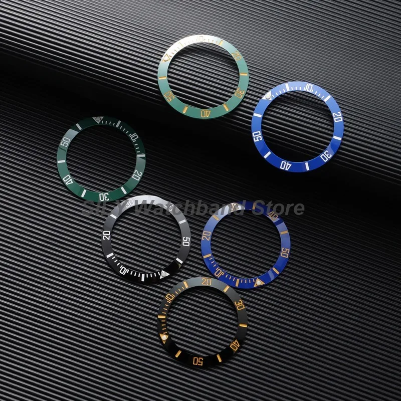 40mm Watch Bezel Insert Ring Slope Ceramic Alloy Watch Bezel for Rolex Submariner Water Ghost Watch Case GMT Diving Watch Parts