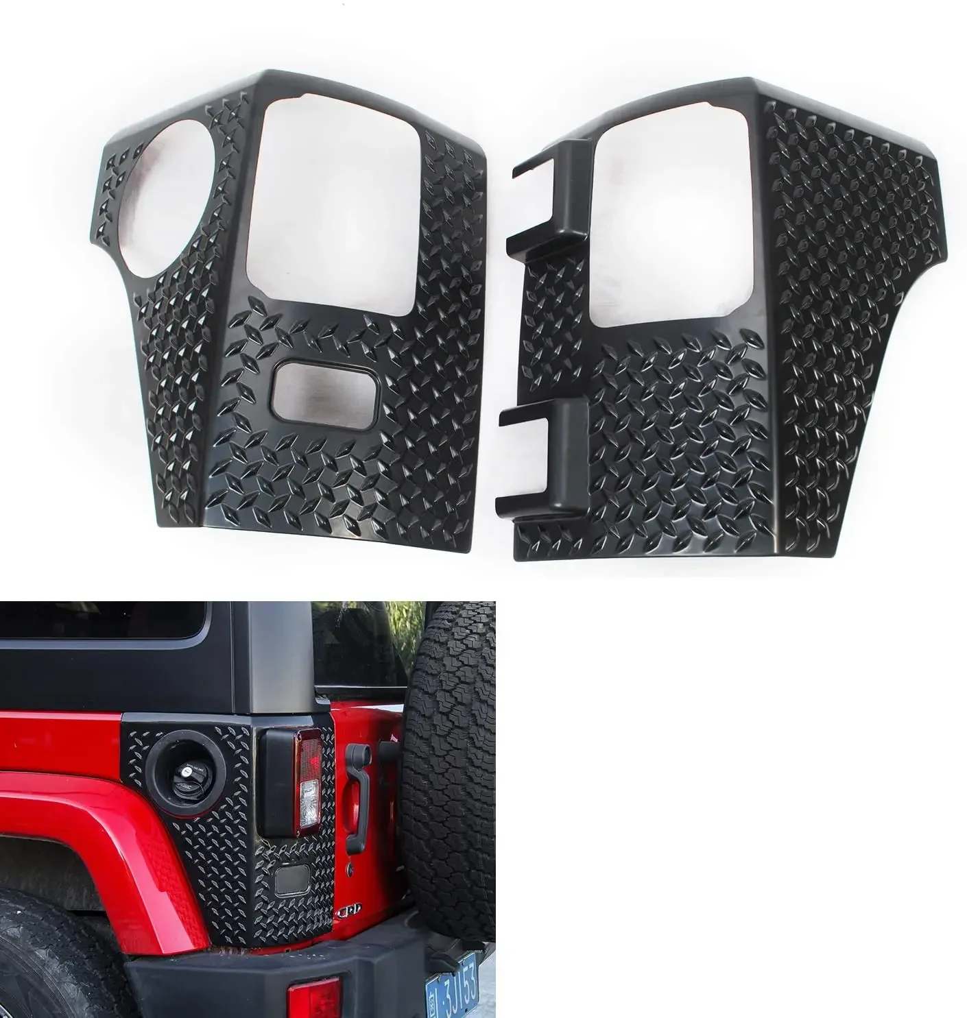 

Tail Light Cowl Armor Cover Trim for Jeep Wrangler & Unlimited 2007-2018 Rubicon Sahara Sports JK JKU 2&4 Doors ABS Black