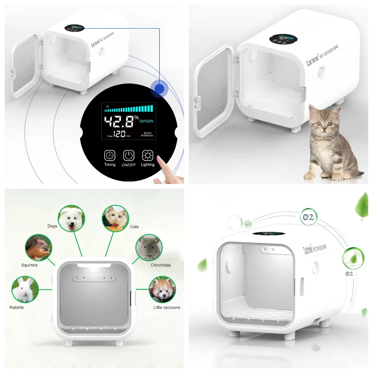 JW Vet Clinic One-button Operation Supply Equipments for Small Animal Pet Use Oxygen bar