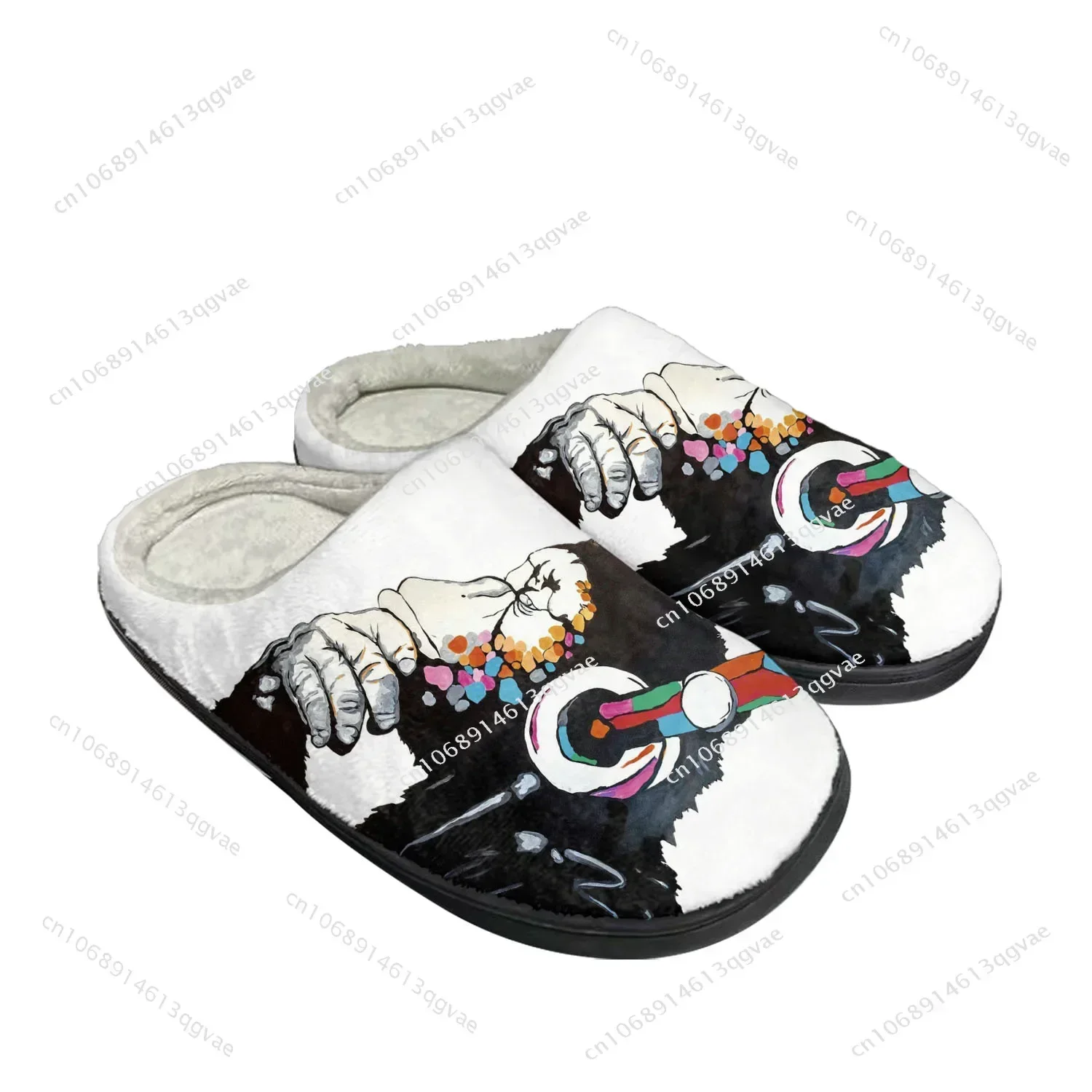 

Banksy Thinking Chimp Home Cotton Custom Slippers Mens Womens Sandals Plush Bedroom Casual Keep Warm Shoe Thermal Slipper Black