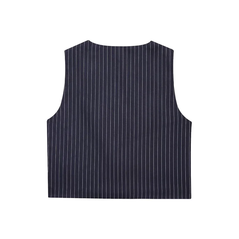 بدلة نسائية 2025 سترة مخططة جديدة من مزيج الكتان تناسب البالونات مخططة للربيع/الصيف طقم نسائي مكون من قطعتين