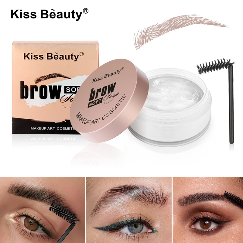 Eyebrow Soap for Fluffy & Feathery Brows - Professional Clear Brow Gel for Lamination, Strong Hold Natural Finish, Hair Styling