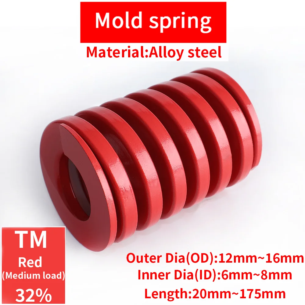 

OD:12-16mm Length 20-175mm Medium load Spiral Stamping Compression Mold Spring Tail Plate Pillar Support Lifting Rod Tool