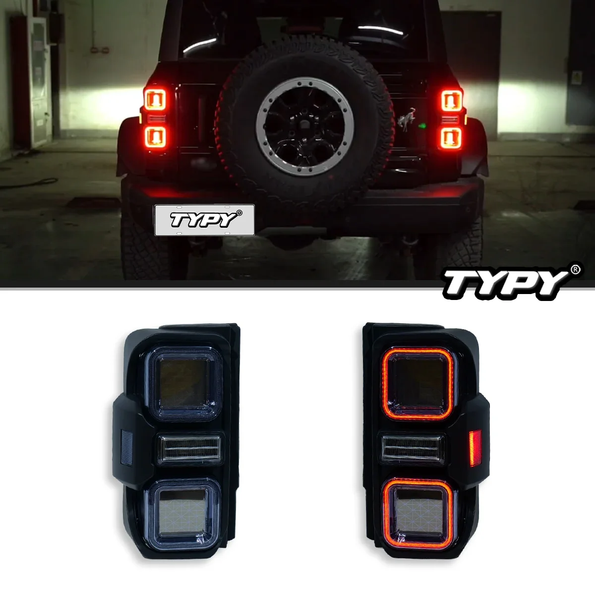 

TYPY Car Lights For Ford Bronco Taillight LED Projetor Tail Lamp Daytime Running Light Automotive Accessories 2020-2025
