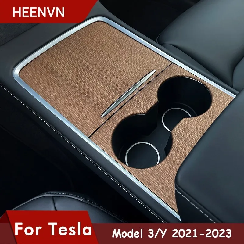 2023 Model Y Central Control Panel Sticker For Tesla Model 3 Center Console Accessories Model Y 2022 Car Interior Wood Grain