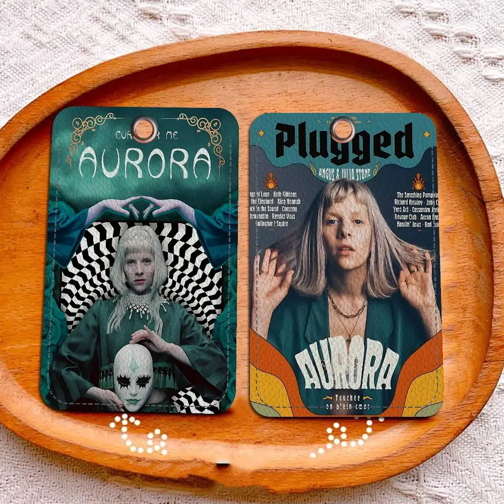 Hot Singer A-Aurora A-Aksnes Style PU Access Card Holder With Keychain - Executive Protection For Bank Card,Subway, Bus Card