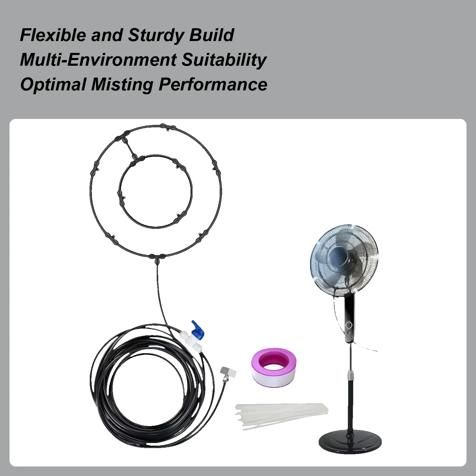 

Misting Set For Fan Fan Misters For Cooling Outdoor Air Purification 8-Meter Hose Multi-Nozzle Sprayer For Dog Kennel BBQ Patio