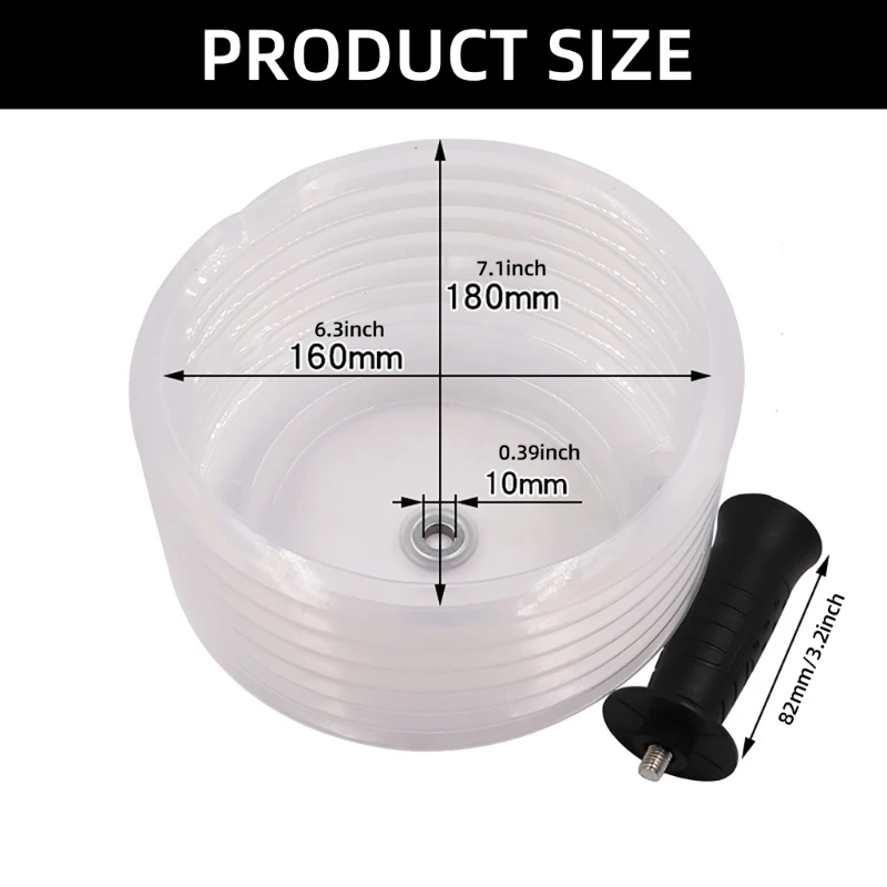 Recipiente para polvo perforación eficiente, recipiente para taladro 160mm para minimizar suciedad en los lugares