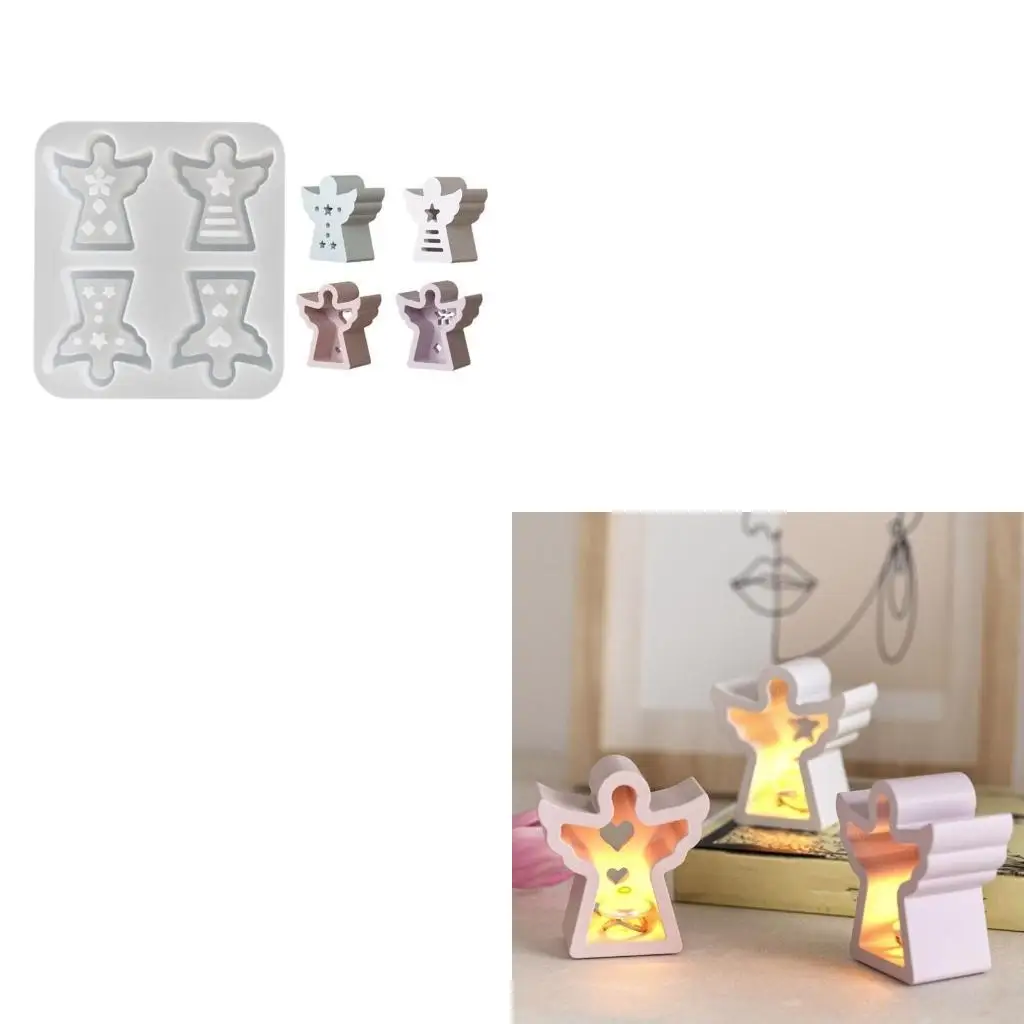 4 نمط الملاك مصباح الغلاف الجوي قالب من السيليكون لتزيين الشمعدان #1